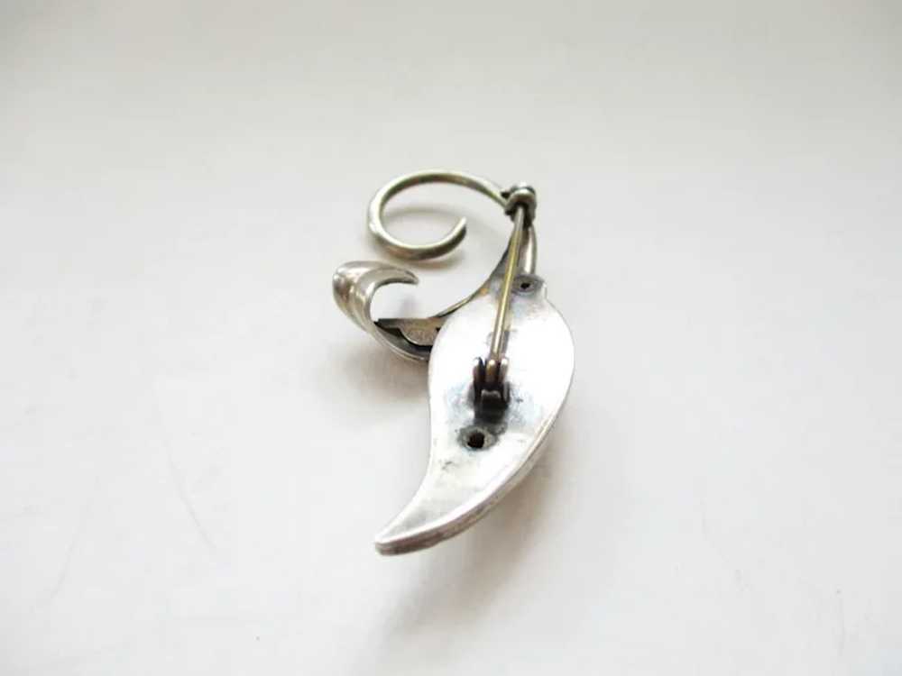 Vintage Sterling Flower Bud Brooch G.K.Co. - image 10