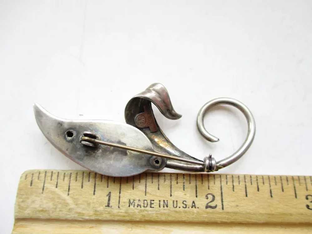 Vintage Sterling Flower Bud Brooch G.K.Co. - image 11