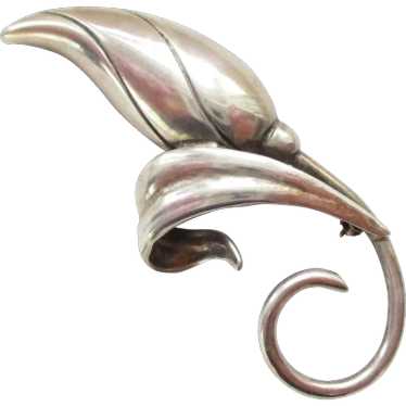 Vintage Sterling Flower Bud Brooch G.K.Co. - image 1