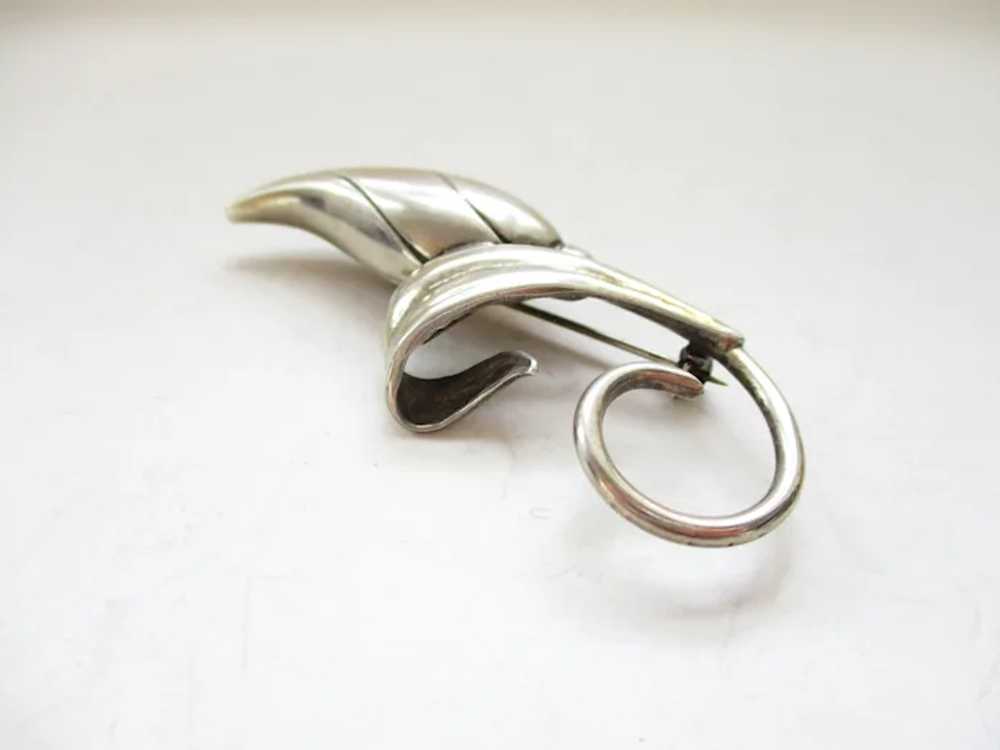 Vintage Sterling Flower Bud Brooch G.K.Co. - image 3