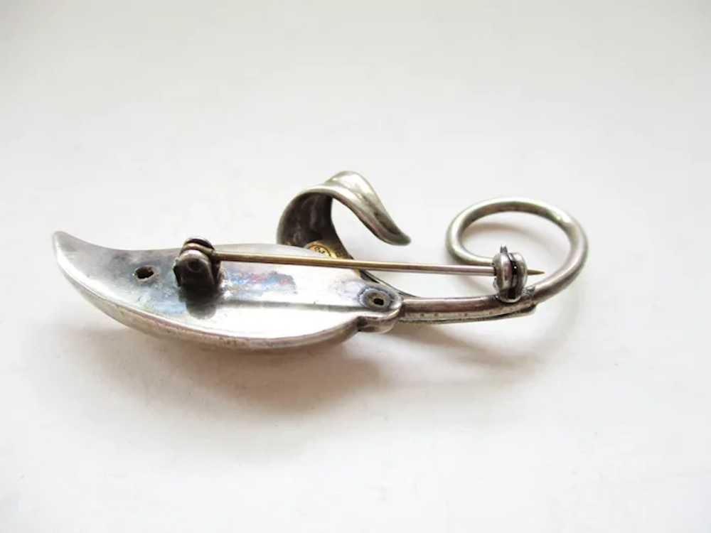 Vintage Sterling Flower Bud Brooch G.K.Co. - image 9