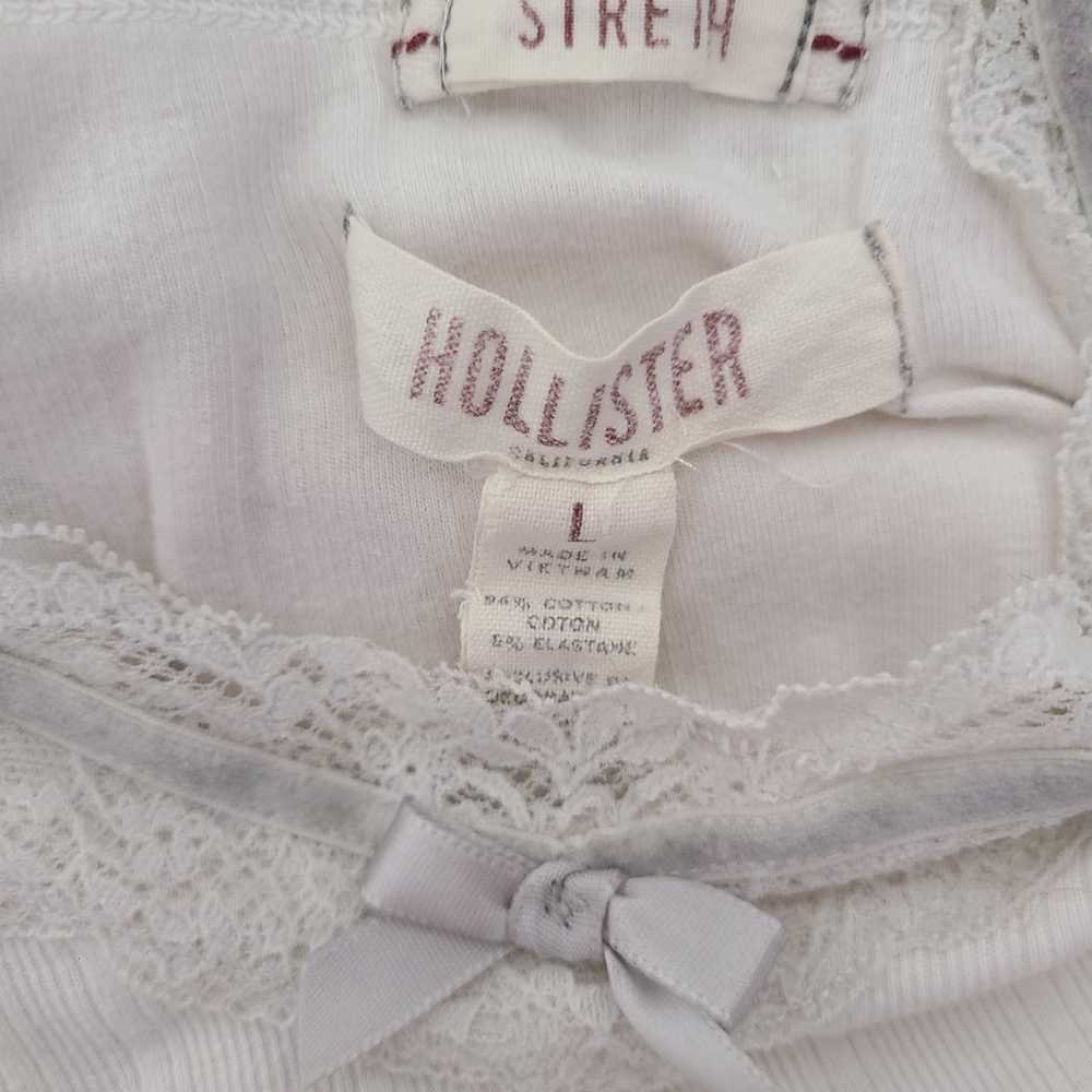 Rare ♡ Y2k ♡ Hollister White Lace Ribbed Cami Tan… - image 10