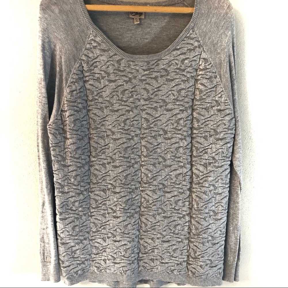 Como vintage gray sweater with silver threading. … - image 1