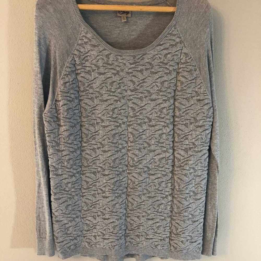 Como vintage gray sweater with silver threading. … - image 2