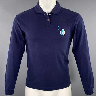 Issey Miyake Navy Cotton Embroidered Fish Polo - image 1