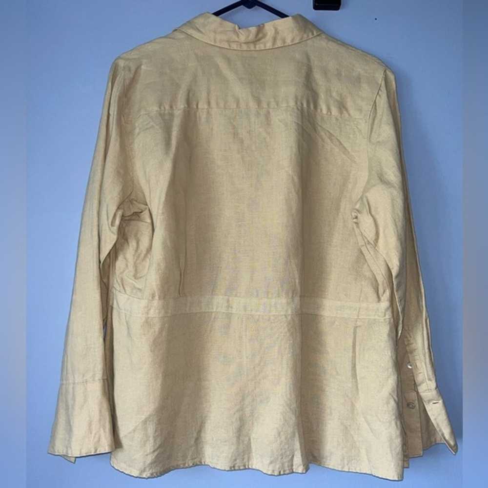 Vintage Irish Linen Button Up Shirt Size XL Beige… - image 2