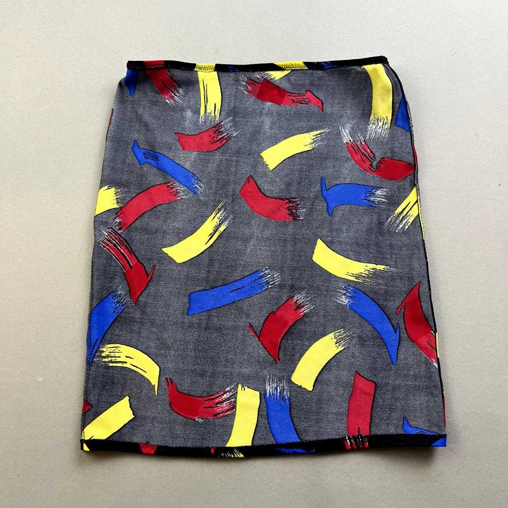 Vintage Vintage Abstract Skirt Mini Small Black A… - image 4