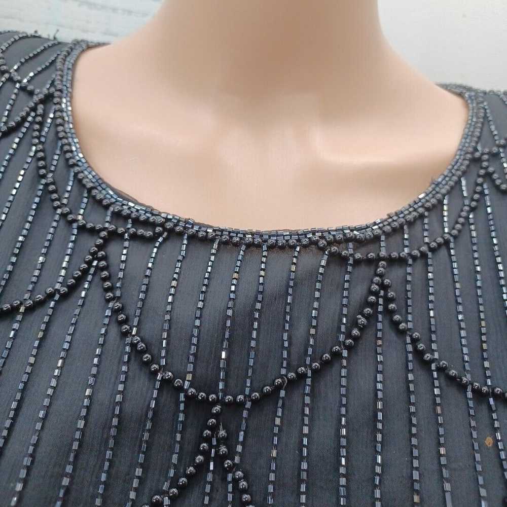 Stenay Womens Top Blouse Sz 2X Black Silk Beads S… - image 3