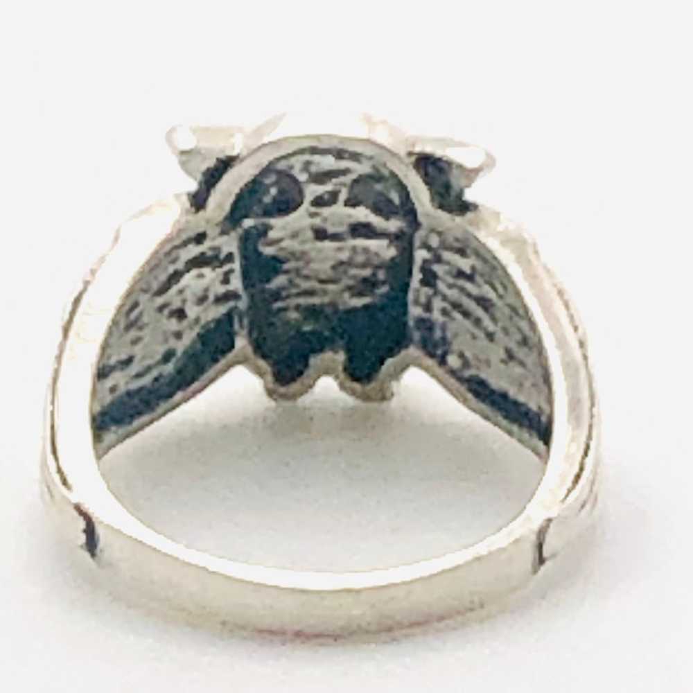 Vintage Sterling Silver Owl Ring - image 5