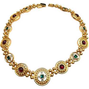 Catwalk Jon Mogul Jewel Tone Glass Rhinestone Gold