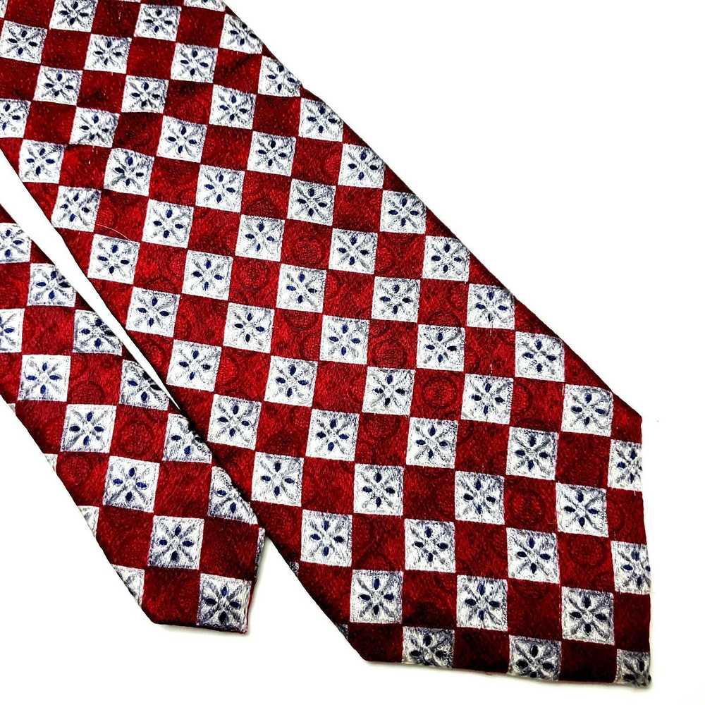 Pierre Cardin Pierre Cardin Silk Tie Red Print Fl… - image 1