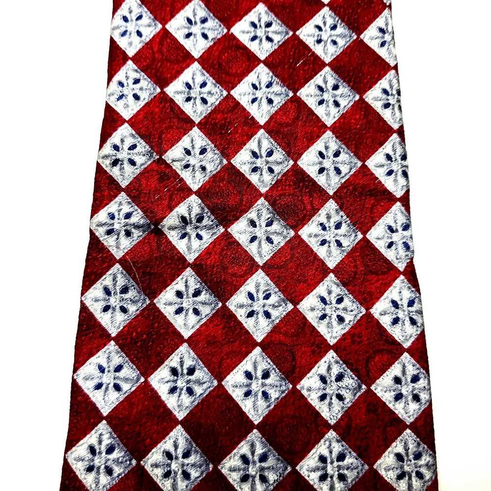 Pierre Cardin Pierre Cardin Silk Tie Red Print Fl… - image 2