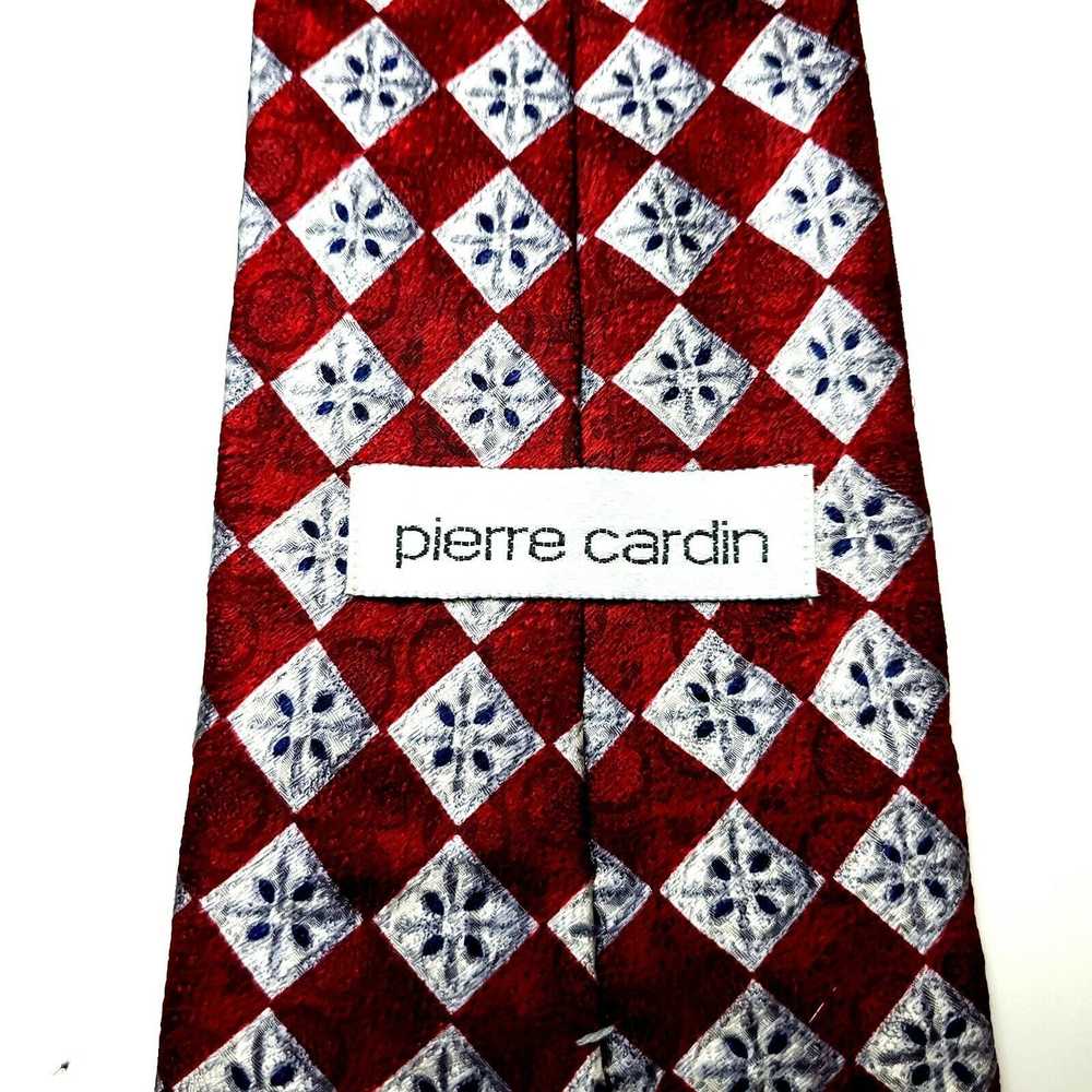 Pierre Cardin Pierre Cardin Silk Tie Red Print Fl… - image 3