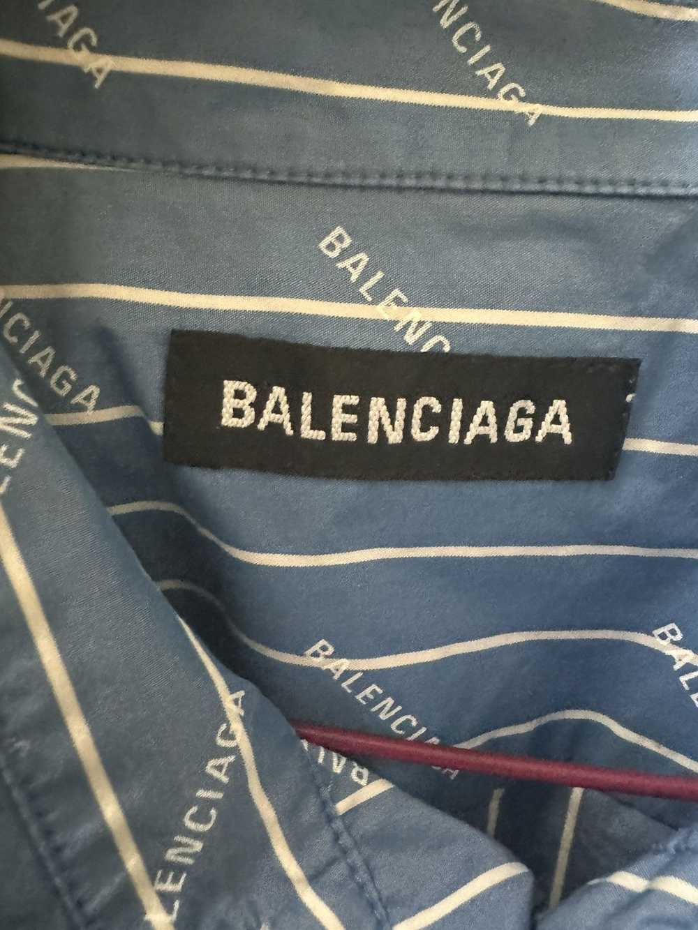 Balenciaga balenciaga monogram striped short slee… - image 3