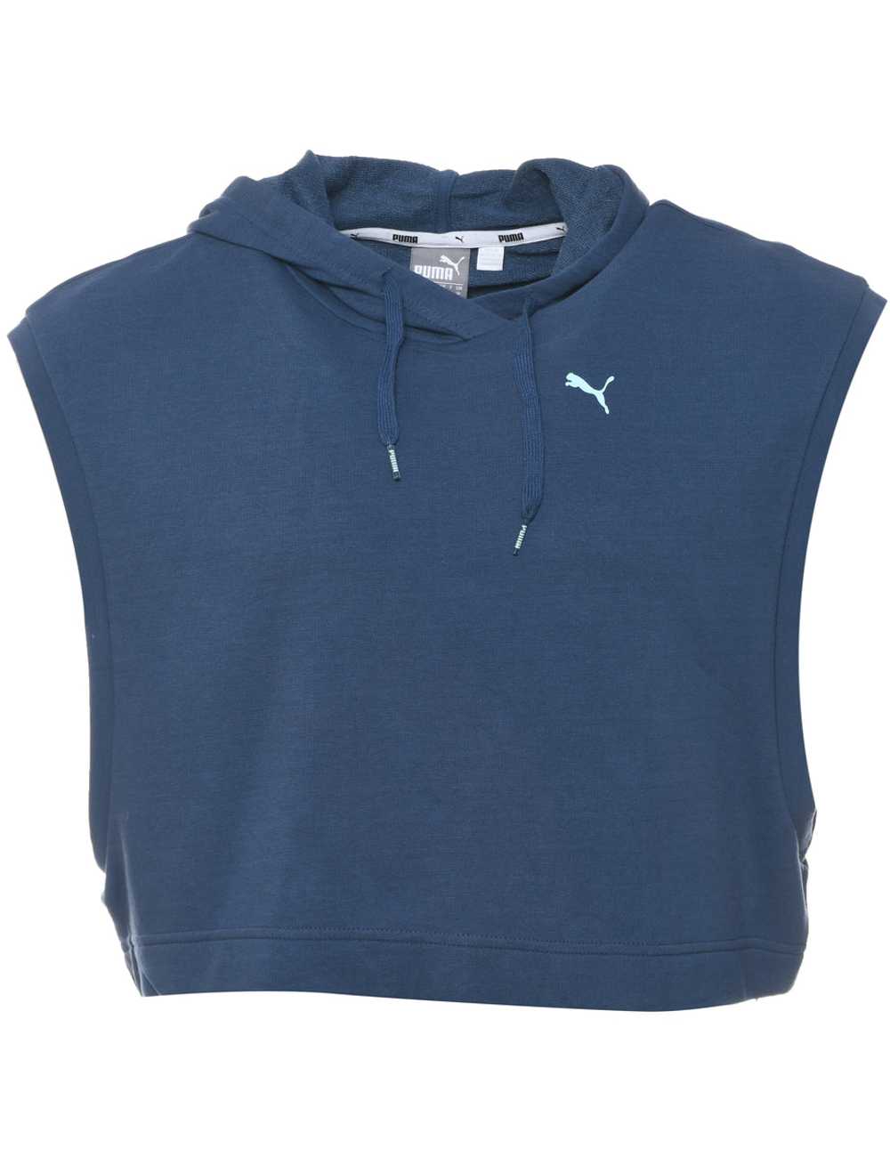 Puma Navy & White Cropped Hooded Sweatshirt - M - image 1