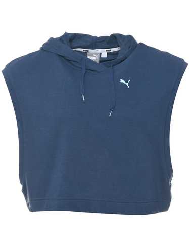 Puma Navy & White Cropped Hooded Sweatshirt - M - image 1