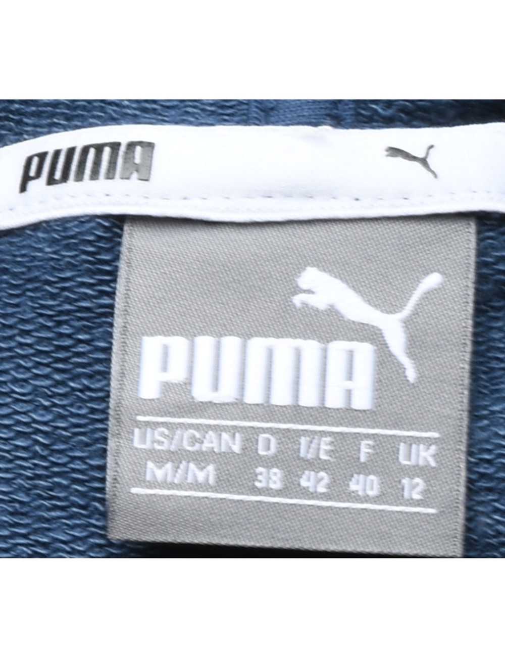 Puma Navy & White Cropped Hooded Sweatshirt - M - image 4