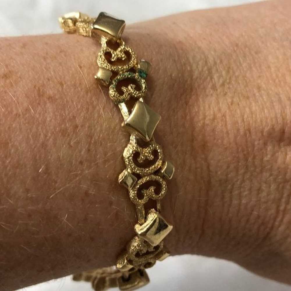 Vintage Avon Gold Tone Scroll Link Bracelet - image 1