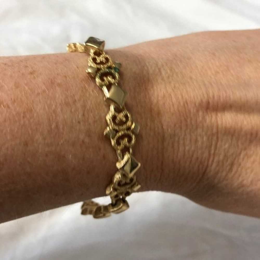 Vintage Avon Gold Tone Scroll Link Bracelet - image 2