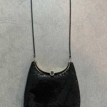 Vintage 70s Black metal mesh purse - image 1