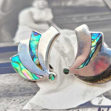 Vintage Taxco JLP Abalone Sterling Silver Swirl Sc