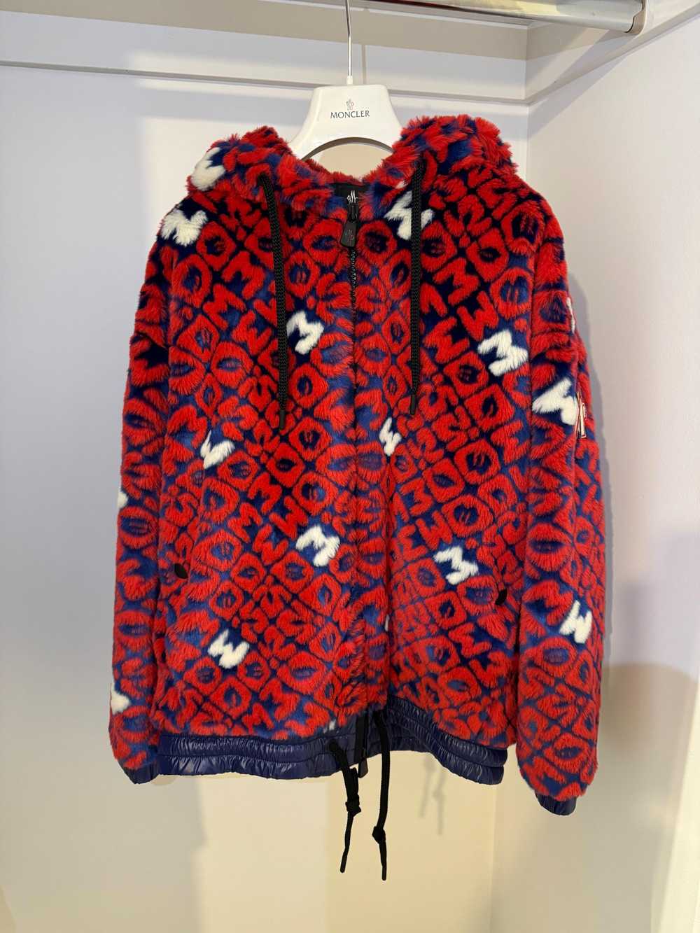 Product Details Moncler Red Faux Fur Grenoble Jac… - image 3