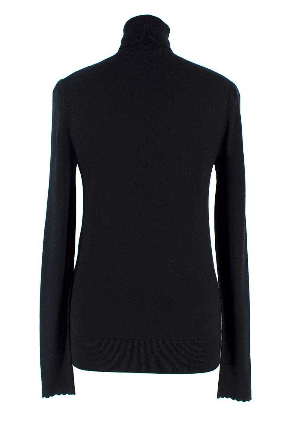 Managed by hewi Chloe Black Semi-Sheer Wool Turtl… - image 2