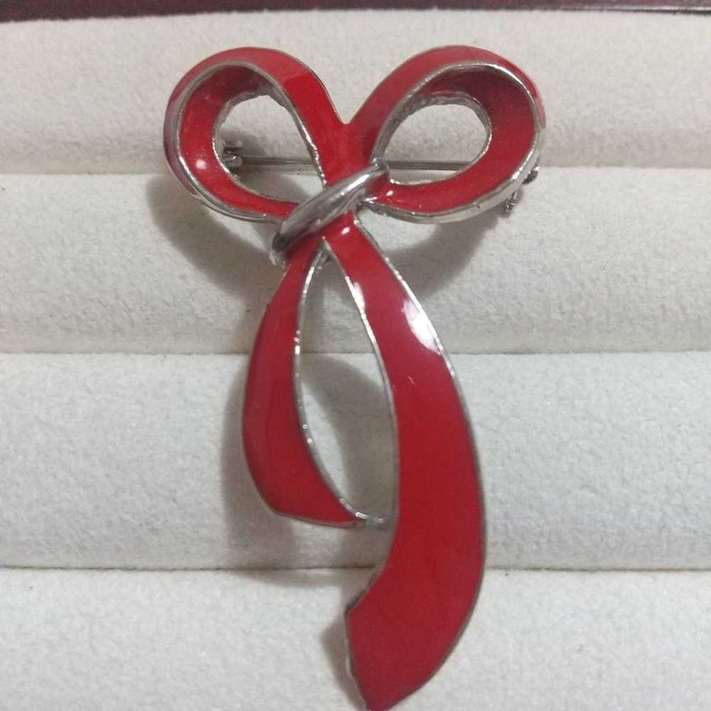 Vintage, retro, second-hand, used ribbon brooch, … - image 2