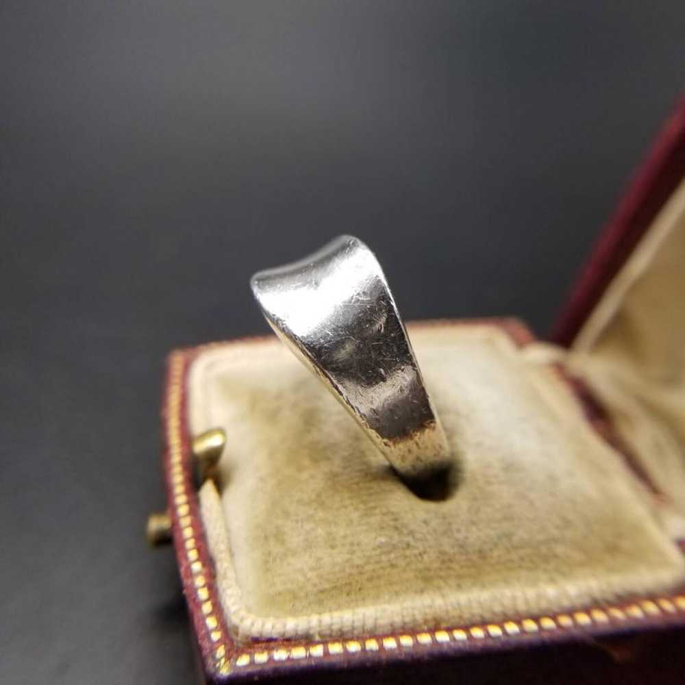 Mexico 925 Silver Wave Curve Vintage Ring Tapered - image 2