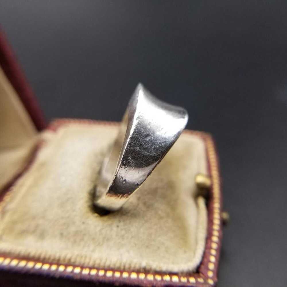 Mexico 925 Silver Wave Curve Vintage Ring Tapered - image 3