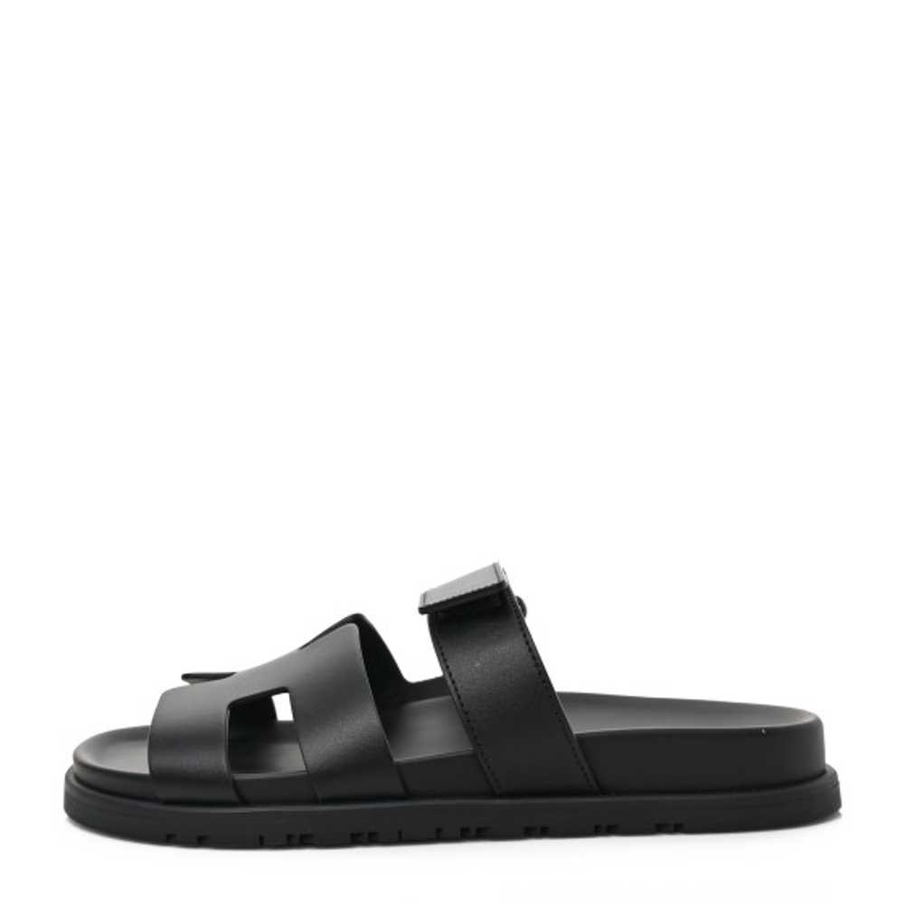 HERMES Calfskin Womens Chypre Sandals 39 Black - image 1