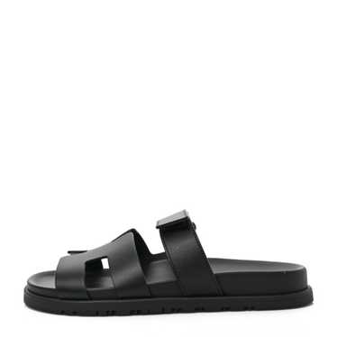 HERMES Calfskin Womens Chypre Sandals 39 Black - image 1