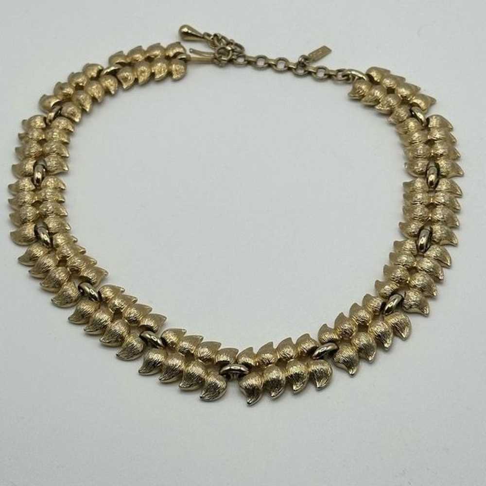 Vintage Gold Tone Monet Bib Style Statement Neckl… - image 9