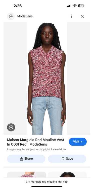 Maison Margiela Red mouliné vest sweater