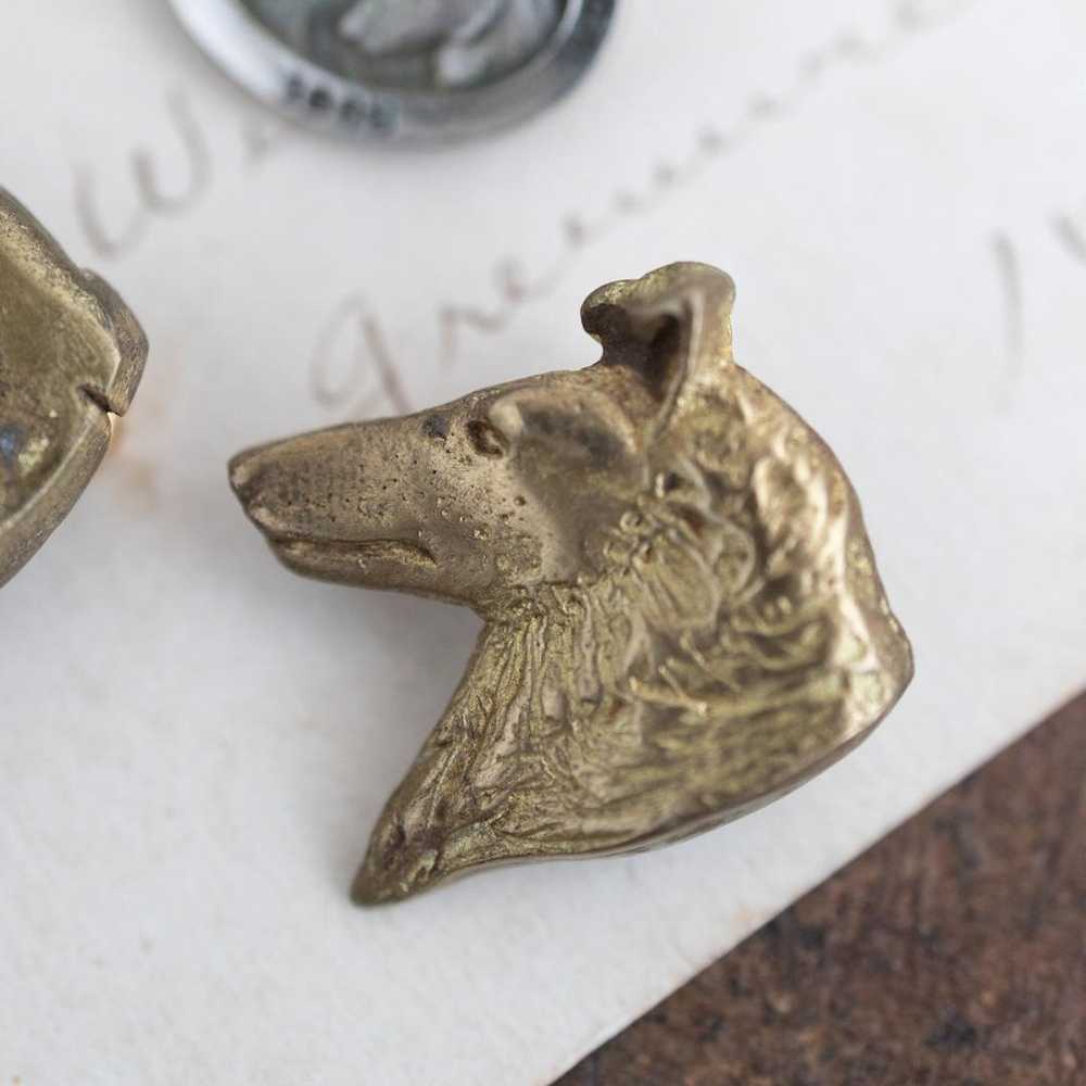 Vintage brooch set of 3 collie dogs for dog lover… - image 3