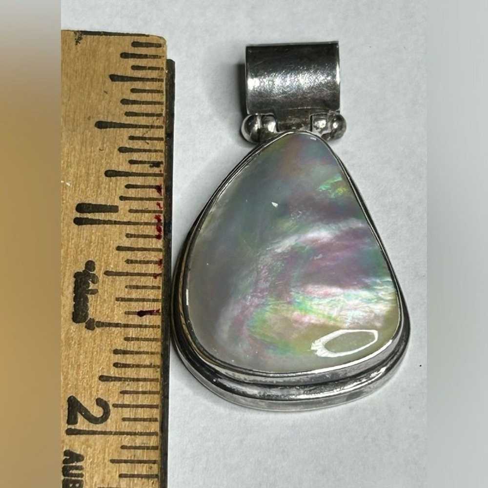 Vintage Abalone Sterling Silver Pendant - image 4