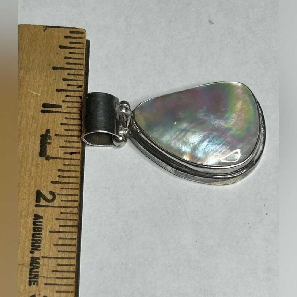 Vintage Abalone Sterling Silver Pendant - image 5