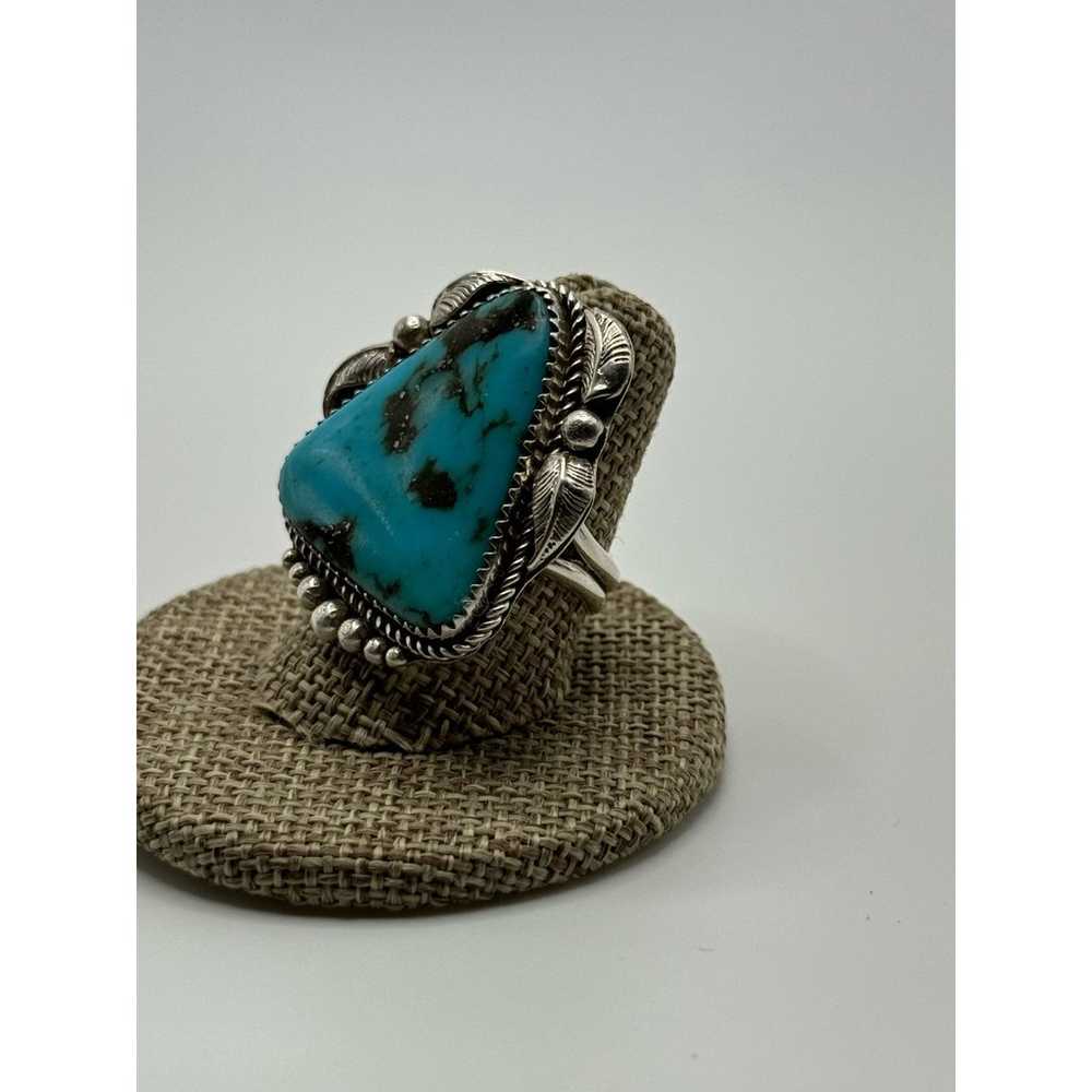 Vintage Navajo Yazzie Large Sterling Silver Turqu… - image 7