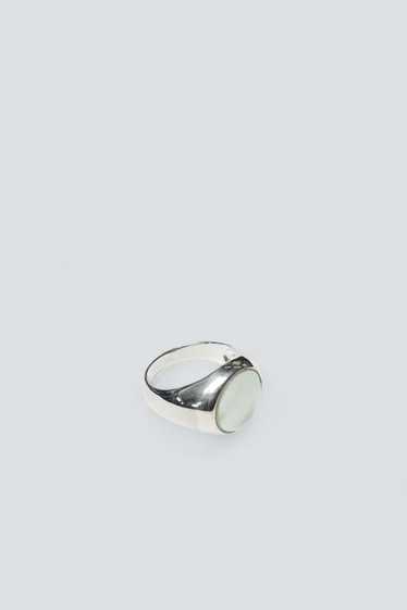 Round Mother of Pearl Ring - Sterling Silver - image 1