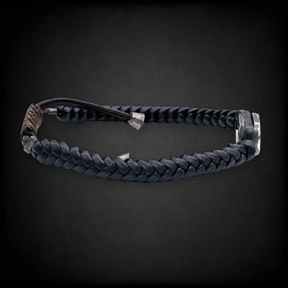 Gucci Bracelet Emblem Crest Leather Black Silver … - image 5