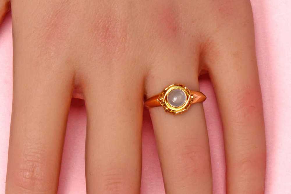 Victorian Serene - Moonstone Solitaire Ring - image 5