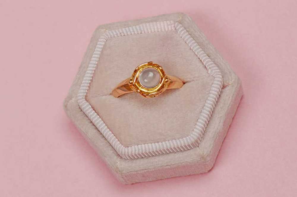 Victorian Serene - Moonstone Solitaire Ring - image 6