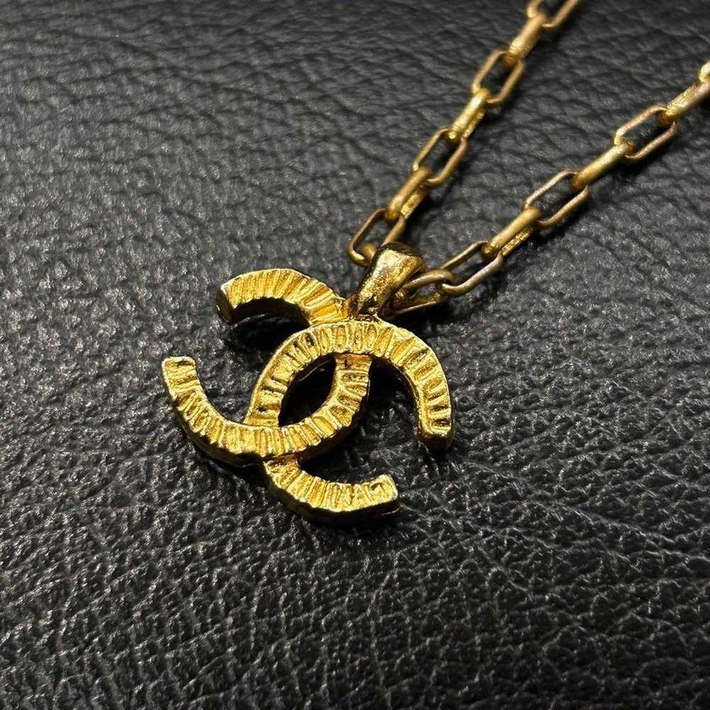 CHANEL Coco Mark Necklace / Vintage / Gold - image 2