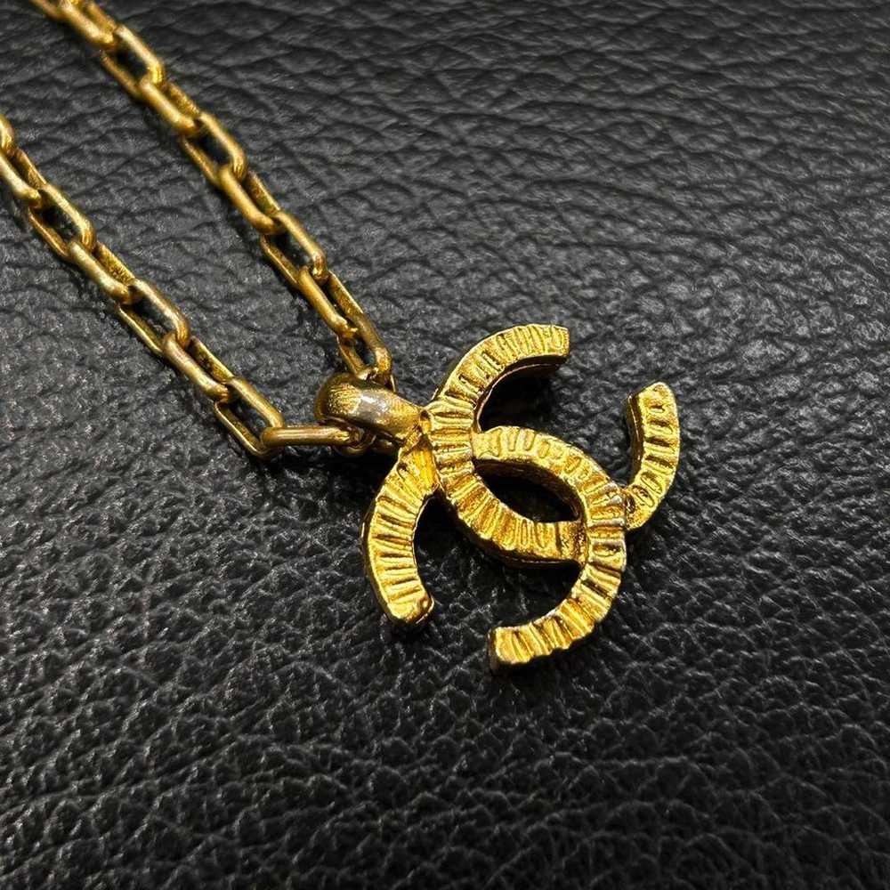 CHANEL Coco Mark Necklace / Vintage / Gold - image 3