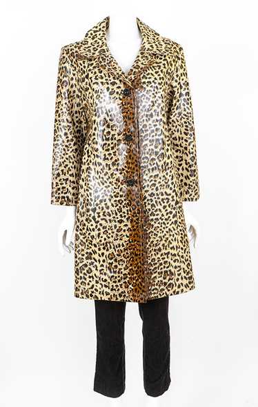 Mod 60s Glossy Vinyl Leopard Raincoat