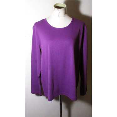 Vintage Women's BLAIR Purple Cotton Long Sleeve T… - image 1