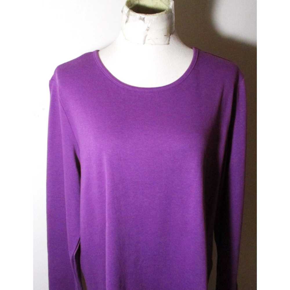 Vintage Women's BLAIR Purple Cotton Long Sleeve T… - image 2