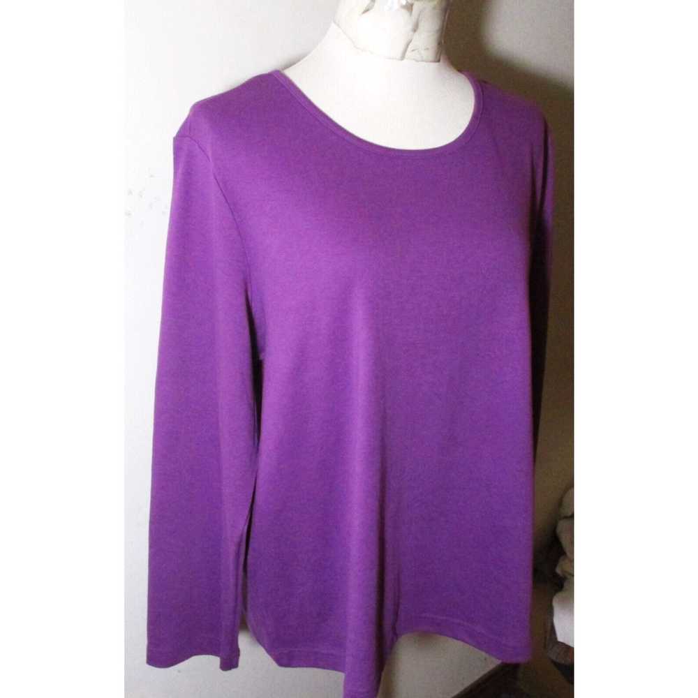 Vintage Women's BLAIR Purple Cotton Long Sleeve T… - image 3