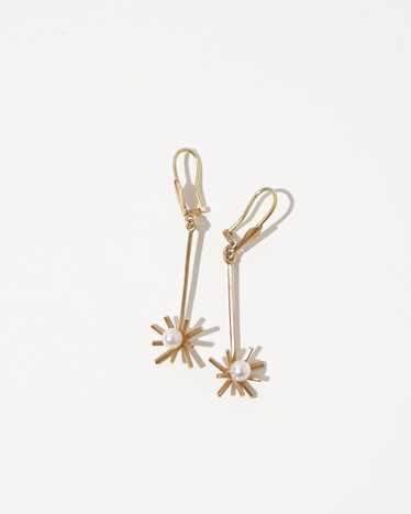 14k Gold Earrings w/ Pearl - image 1