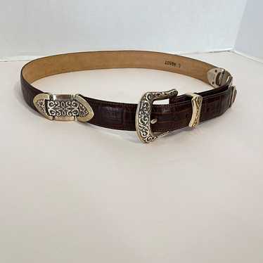 Vintage Brighton Cabanas Crocodile Embossed Silve… - image 1